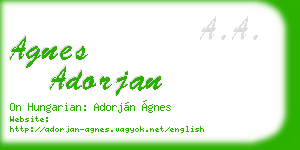 agnes adorjan business card